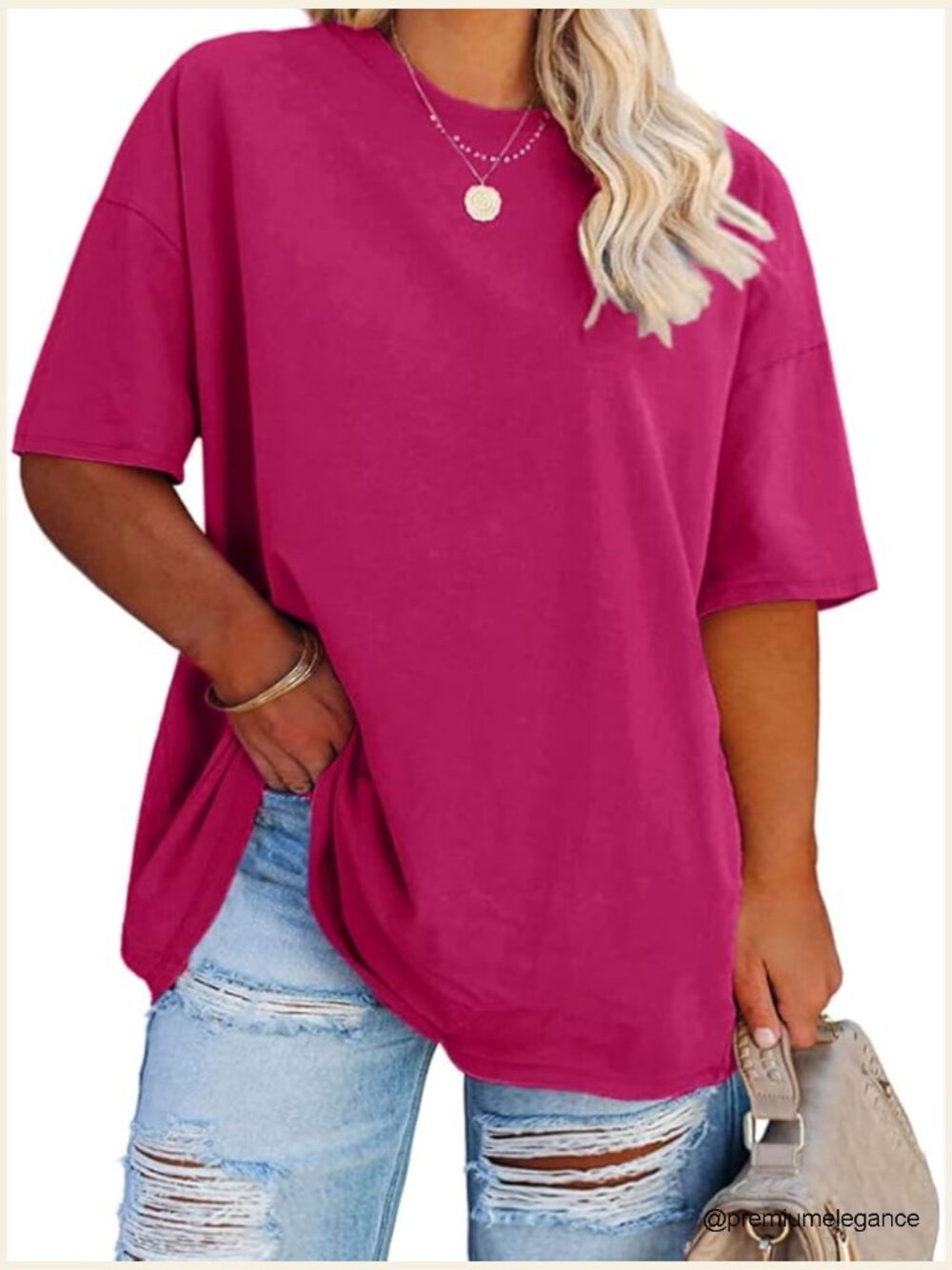 Plus Size Oversized Tunic Tee Crew Neck Short Sleeve Summer Casual Top